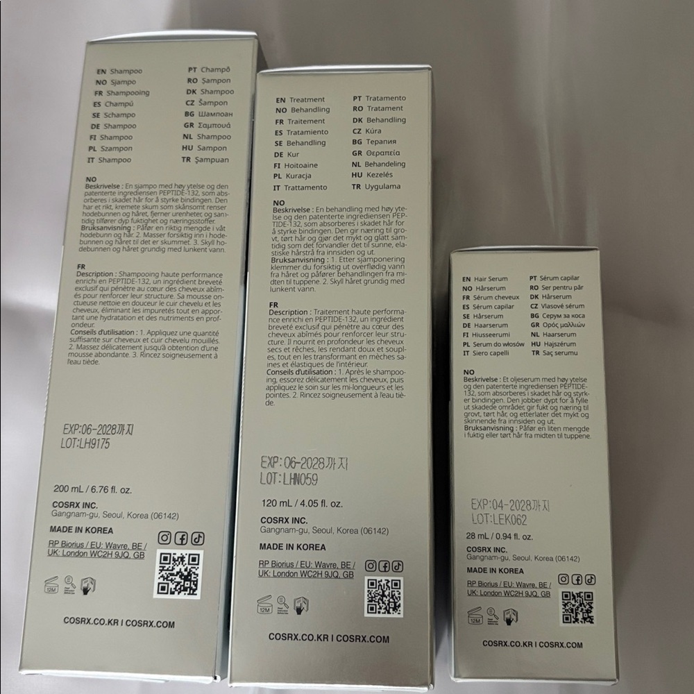 COSRX Peptide 132 ultra perfect Hair Bonding Set Shampoo Treatment Oil Serum - Picture 3 of 4